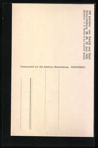 AK Hohenlimburg, Herolde Fanfarenbläser, 700 Jahrfeier von Schloss und Stadt 1930