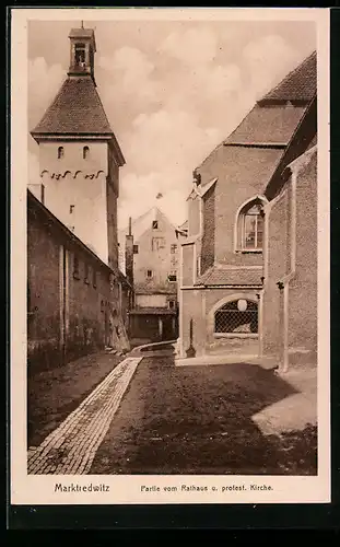 AK Marktredwitz, Partie vom Rathaus und protest. Kirche