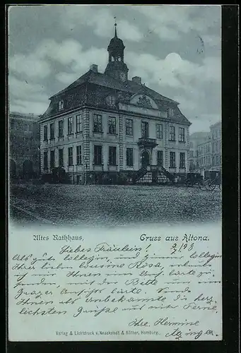 Mondschein-AK Hamburg-Altona, Altes Rathaus