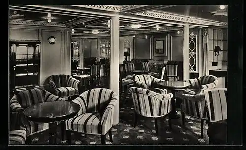 AK Passagierschiff Deutschland, Hamburg-Amerika Linie, Damen-Salon der Touristen-Klasse