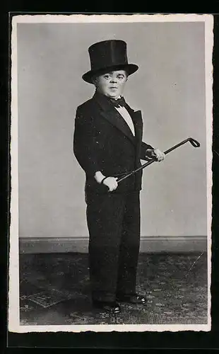 AK Andenken an den kleinen Fritz Schulreiter im Circus Liliput