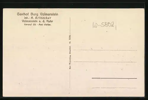 AK Volmarstein, Ortsansicht von der Burg