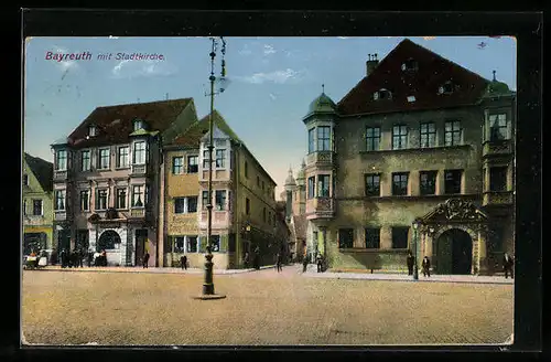 AK Bayreuth, Ortsansicht mit Stadtkirche