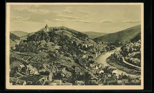 AK Altena i. Westf., Blick von der Egge mit Burg