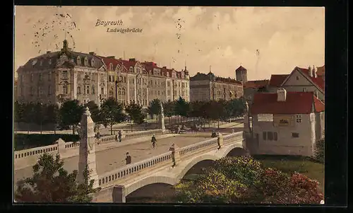 AK Bayreuth, Blick zur Ludwigsbrücke