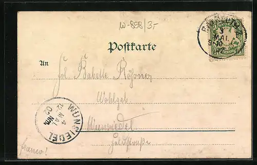 AK Bayreuth, Opernhaus mit Passanten