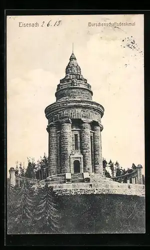 AK Eisenach, Blick auf Burschenschaftsdenkmal