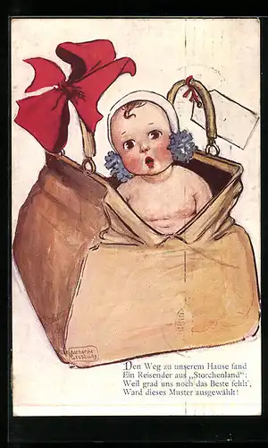 Künstler-AK Raphael Tuck & Sons Nr. 484 B: Baby in Doktortasche