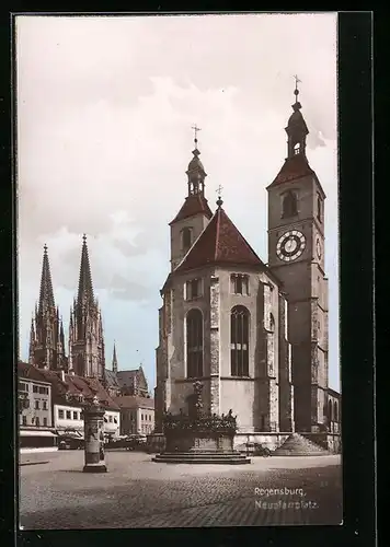 AK Regensburg, Strassenpartie am Neupfarrplatz