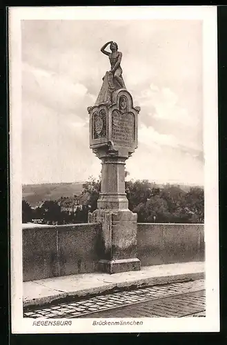 AK Regensburg, Blick auf das Brückenmännchen