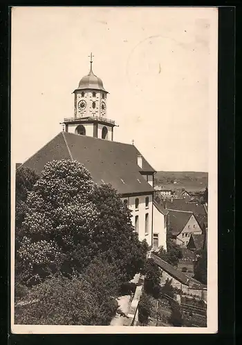 AK Messkirch, Teilansicht der St.-Martin-Kirche