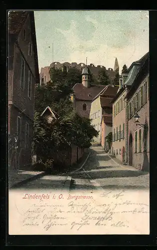 AK Lindenfels i. O., Partie in der Burgstrasse