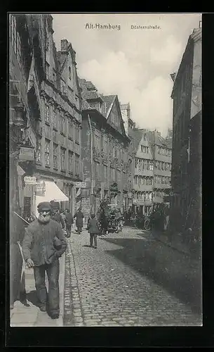 AK Hamburg-Neustadt, Blick in die Düsternstrasse