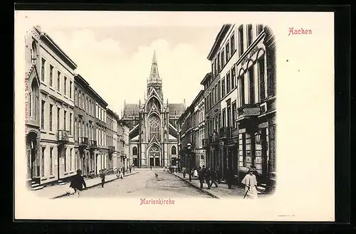AK Aachen, Blick auf Marienkirche