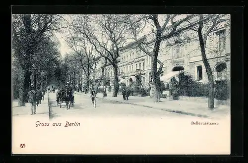 AK Berlin-Tiergarten, Blick in die Bellevuestrasse