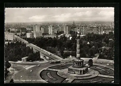 AK Berlin-Tiergarten, Siegessäule und Hansaviertel