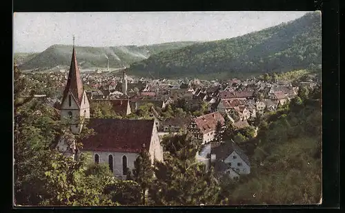 AK Blaubeuren, Ortsansicht aus der Vogelschau
