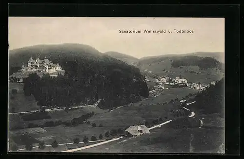 AK Todtmoos, Ortsansicht mit Sanatorium Wehrawald