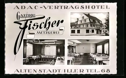 AK Altenstadt /Iller, Gasthof-Metzgerei Fischer, ADAC-Vertragshotel