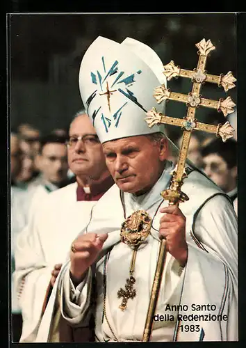 AK Papst Johannes Paul II. im vollen Ornat