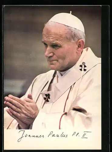 AK Papst Johannes Paul II. im weissen Ornat
