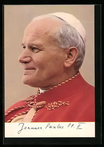 AK Papst Johannes Paul II. mit freundlichem Blick