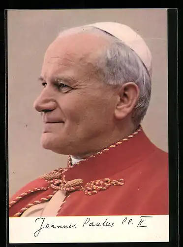 AK Papst Johannes Paul II. im Seitenprofil