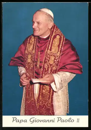 AK Papst Johannes Paul II. im vollen Ornat