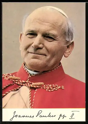 AK Papst Johannes Paul II. mit freundlichem Blick
