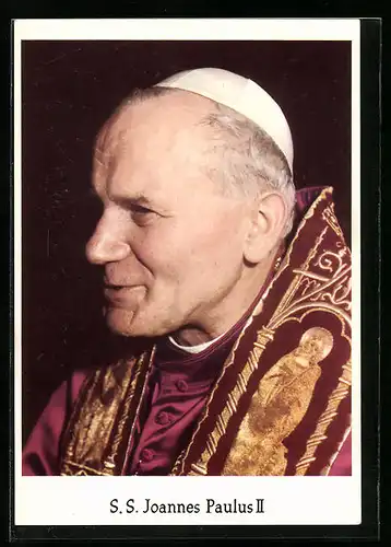 AK Papst Johannes Paul II. im roten Ornat