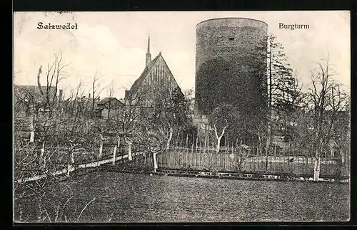 AK Salzwedel, Blick auf den Burgturm