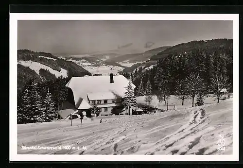 AK Bärental /Schwarzwald, Gasthof Adler im Winter