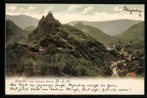 AK Altenahr, Ortsansicht vom weissen Kreuz aus