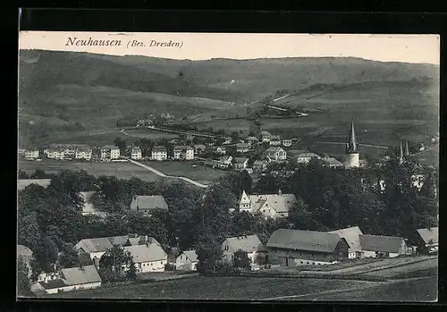 AK Neuhausen /Bez. Dresden, Ortsansicht aus der Vogelschau