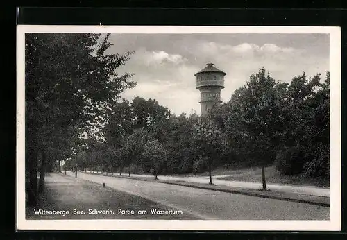 AK Wittenberge /Bez. Schwerin, Partie am Wasserturm