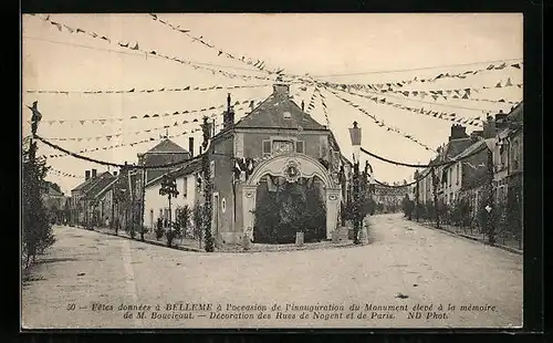AK Belleme, Decoration des Rues de Nogent et de Paris