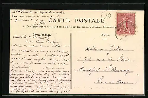 AK Condé-sur-Huisne, Route de Bretoncelles