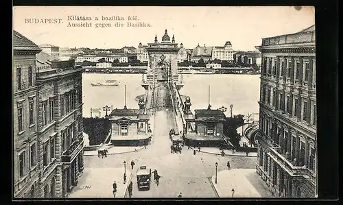 AK Budapest, Aussicht gegen die Basilika