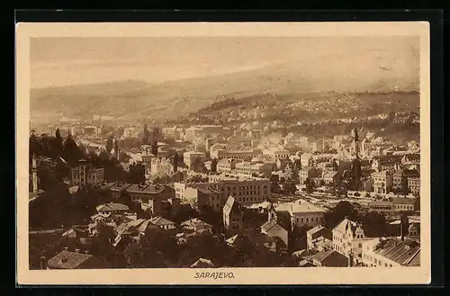 AK Sarajevo, Ortsansicht mit Umgebung