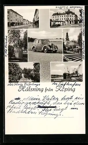 AK Köping, Stora gatan, Stadshotellet, Kyrkan, Scheelestatyn