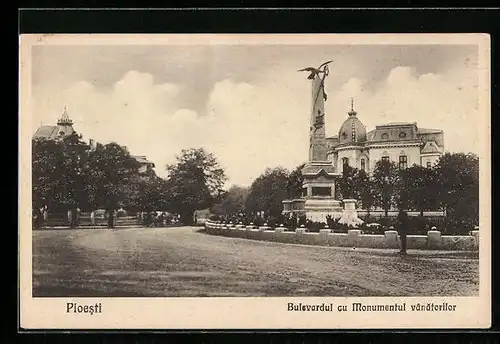 AK Ploesti, Bulevardul cu Monumentul vanatorilor