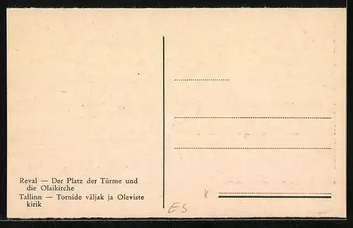 AK Reval, Der Platz der Türme und die Olaikirche