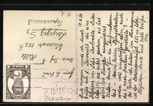 AK Plowdiw, Ortspartie mit Gewässer