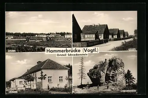 AK Hammerbrücke-Schneckenstein / Vogtl., Kulturhaus, Siedlung, Schneckenstein