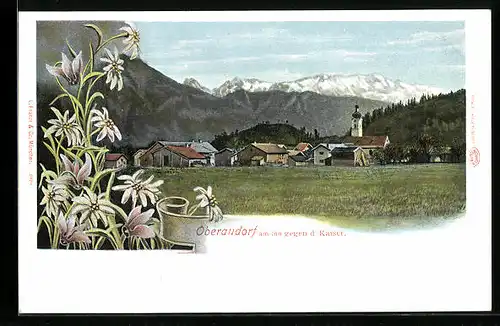AK Oberaudorf am Inn, Panorama gegen den Kaiser
