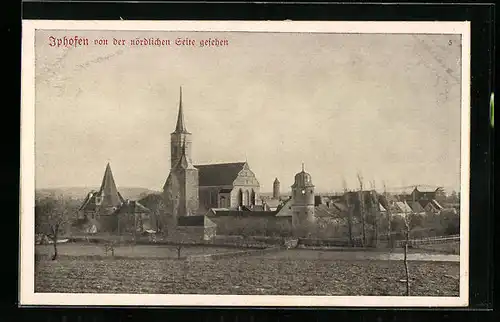 AK Iphofen, Blick auf Kirche mit Umgebung