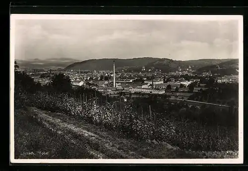 AK Lörrach, Totale vom Berg aus gesehen