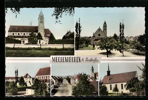 AK Meckenbeuren b. Bodensee, Kirchen und Gebäudeansichten