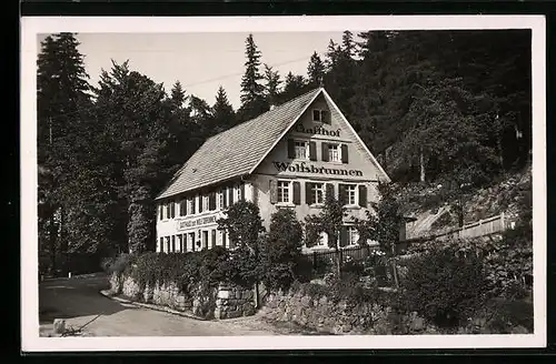 AK Ottenhöfen / Schwarzwald, Gasthof-Pension Wolfsbrunnen