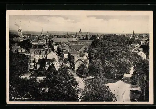 AK Paderborn i. W., Teilansicht aus der Vogelschau